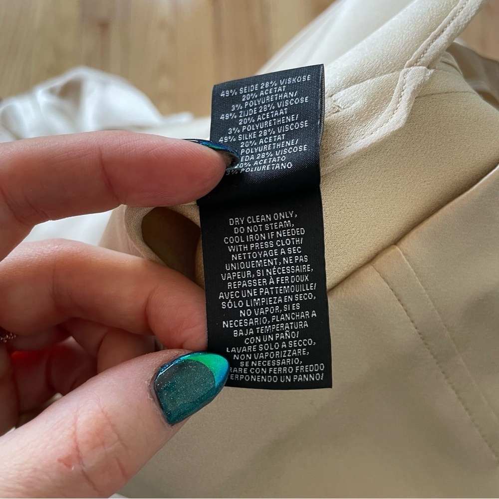 Ralph Lauren Black Label Silk Satin Gold Beige Sleeveless Shift Dress EUC Sz 2 - Picture 11 of 12